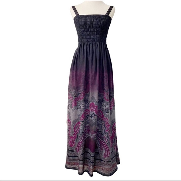 Free People Megs Smocked Boho Ombré Maxi Dress - Picture 3 of 10